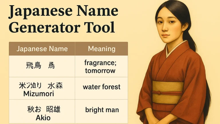 Japanese Name Generator Tool Authentic & Modern Names Instantly